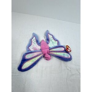 Ty Beanie Baby Buddy Buddies "Flitter the Butterfly" Plush Purple Rainbow W/Tags